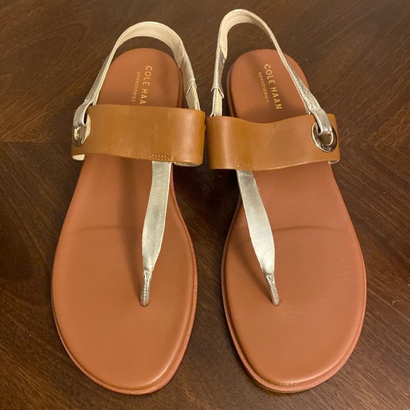 Cole Haan Grandseries Womens Anera Leather sandals Cognac size 10B - Picture 2 of 5